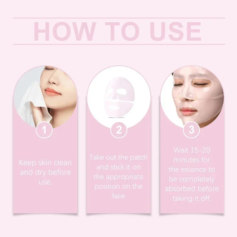 Pink Bio Collagen Gel Salmon Pdrn Face Mask Deep Hydrating Overnight Moisturizing Hydrogel Jelly Face Sheeets Balance Skin Tone