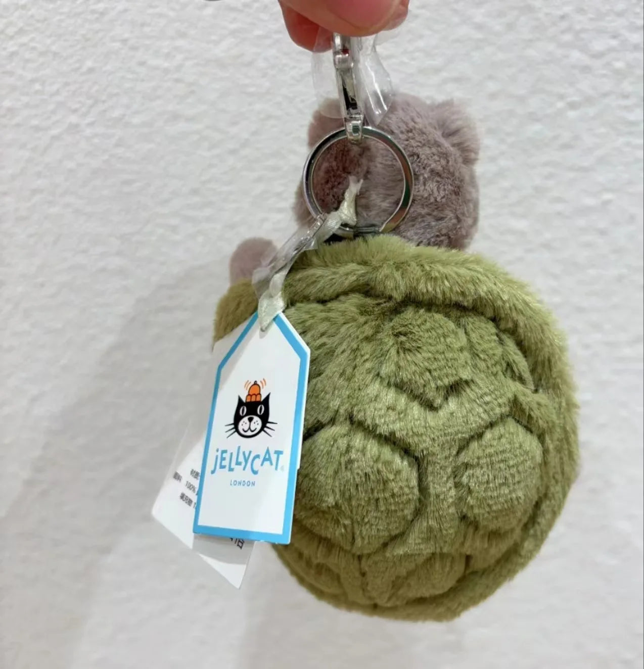 jellycat Mr. Timmy Turtle pendant bag bag charm doll key chain plush turtle toy girl cute gift baby soothing accessories toy