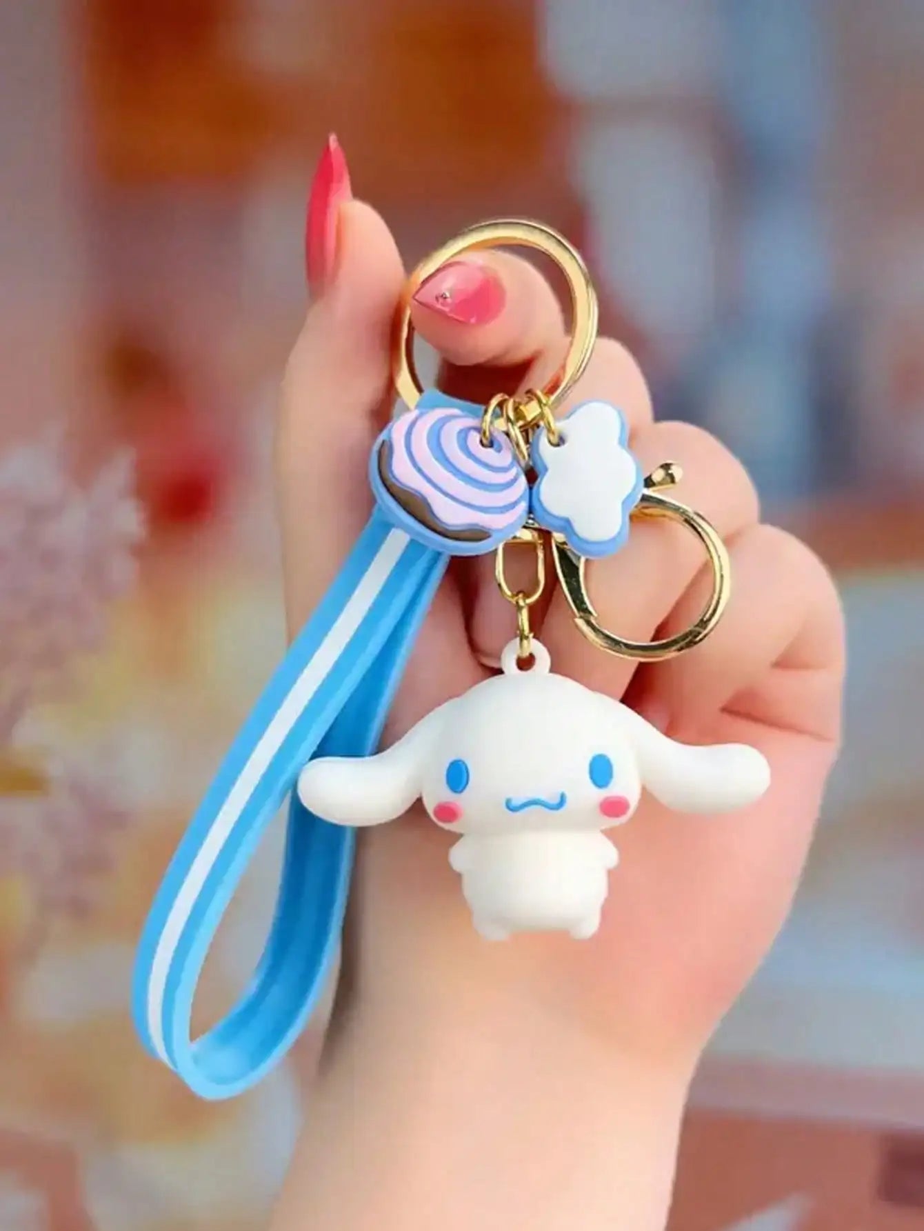 1Pc Adorable Cartoon Kuromi Hello Kitty Keychain - Y2K Style PVC with Cute Design for Women- Schoolbag Decor Accessory