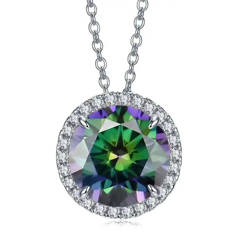 Super Flash 5carat 11MM D VSS Moissanite Necklace Passed Test Woman S925 Silver Wedding Anniversary Party Birthday Gift Jewelry