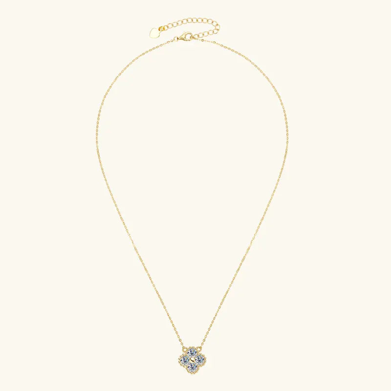 Lnkry 3mm 0.1ct Moissanite Necklace With GRA 925 Sterling Silver Lucky Clover Flower Pendant Necklace For Women 2025 Hot Jewely