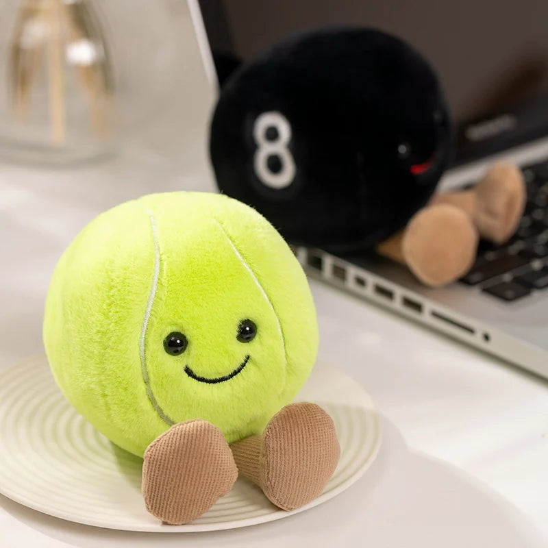 10cm Cute Basketball Football Tennis Baseball Billiards Plush Toys Soft Stuffed Balls Pillow Players Souvenir Birthday Gift