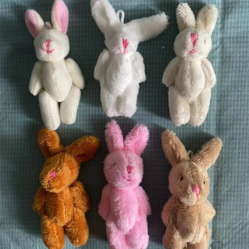 10PCS Mini 6CM Joint Rabbit Little Plush Stuffed TOY DOLL , Garment & Hair Accessories Decor Plush Toys Dolls