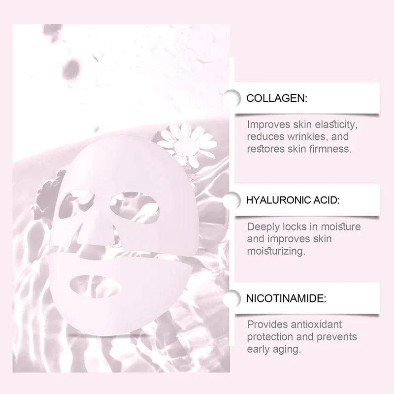 Pink Bio Collagen Gel Salmon Pdrn Face Mask Deep Hydrating Overnight Moisturizing Hydrogel Jelly Face Sheeets Balance Skin Tone