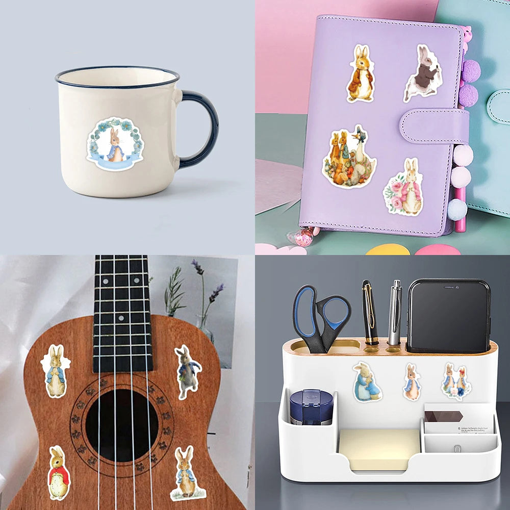 10/30/50pcs Cute Cartoon Peter Rabbit Stickers Kawaii Graffiti DIY Motorcycle Fridge Computer Bike Car Waterproof Decals Kid Toy