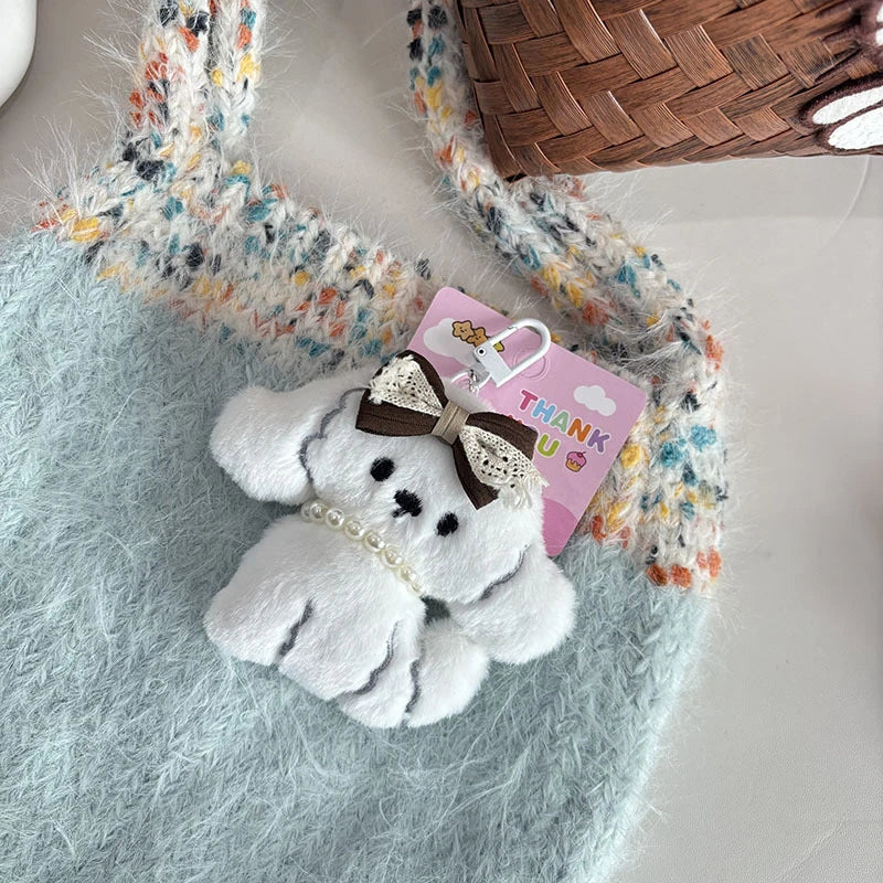 Kawaii Dog Dachshund Plush Keychain Cartoon Puppy Stuffed Keyring Cute Key Holder Pendant Bag Hanging Decoration Couple Gift