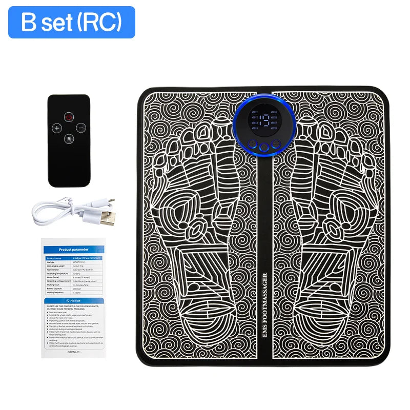 Electric EMS Foot Massager Pad Relief Pain Relax Feet Acupoints Massage Mat Shock Muscle Stimulation Improve Blood Circulation