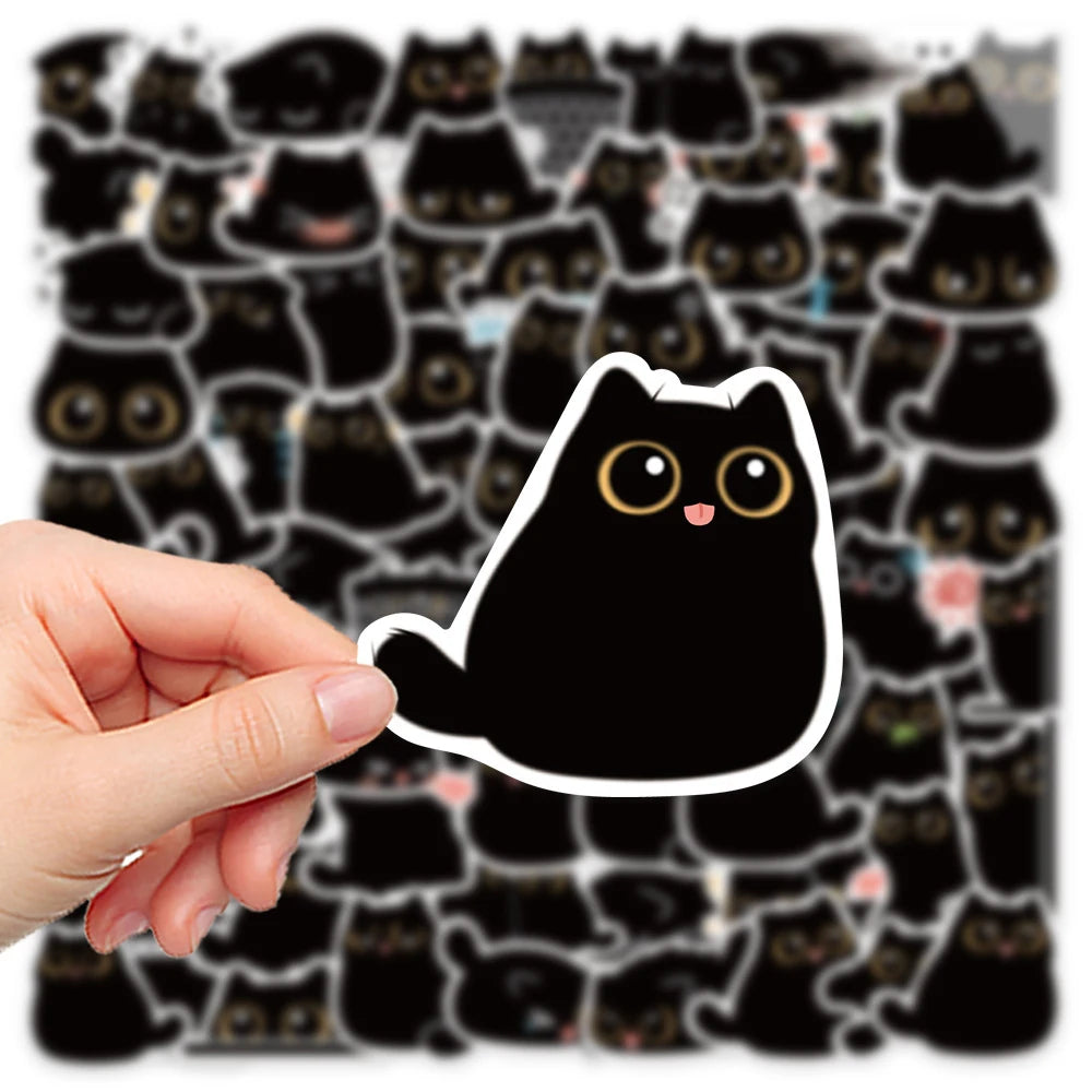 10/20/40/80枚 ブラックキャット かわいい ステッカー ヴィンテージ DIY ノートブック スクラップブッキング バイク ノートパソコン 荷物 グラフィティ デカール