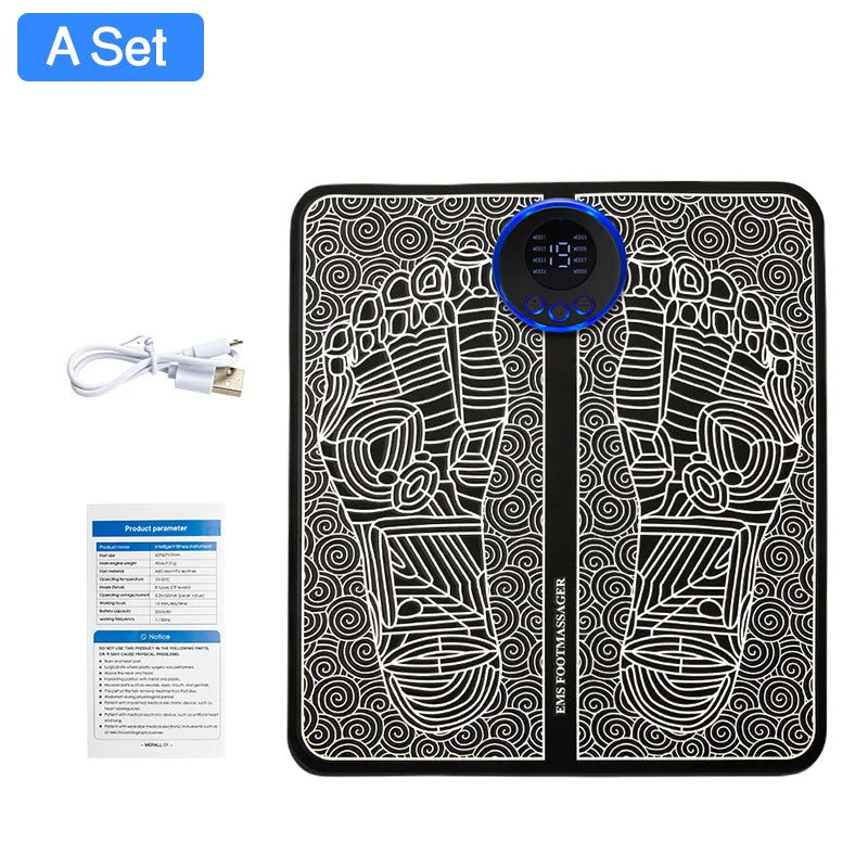 Electric EMS Foot Massager Pad Relief Pain Relax Feet Acupoints Massage Mat Shock Muscle Stimulation Improve Blood Circulation