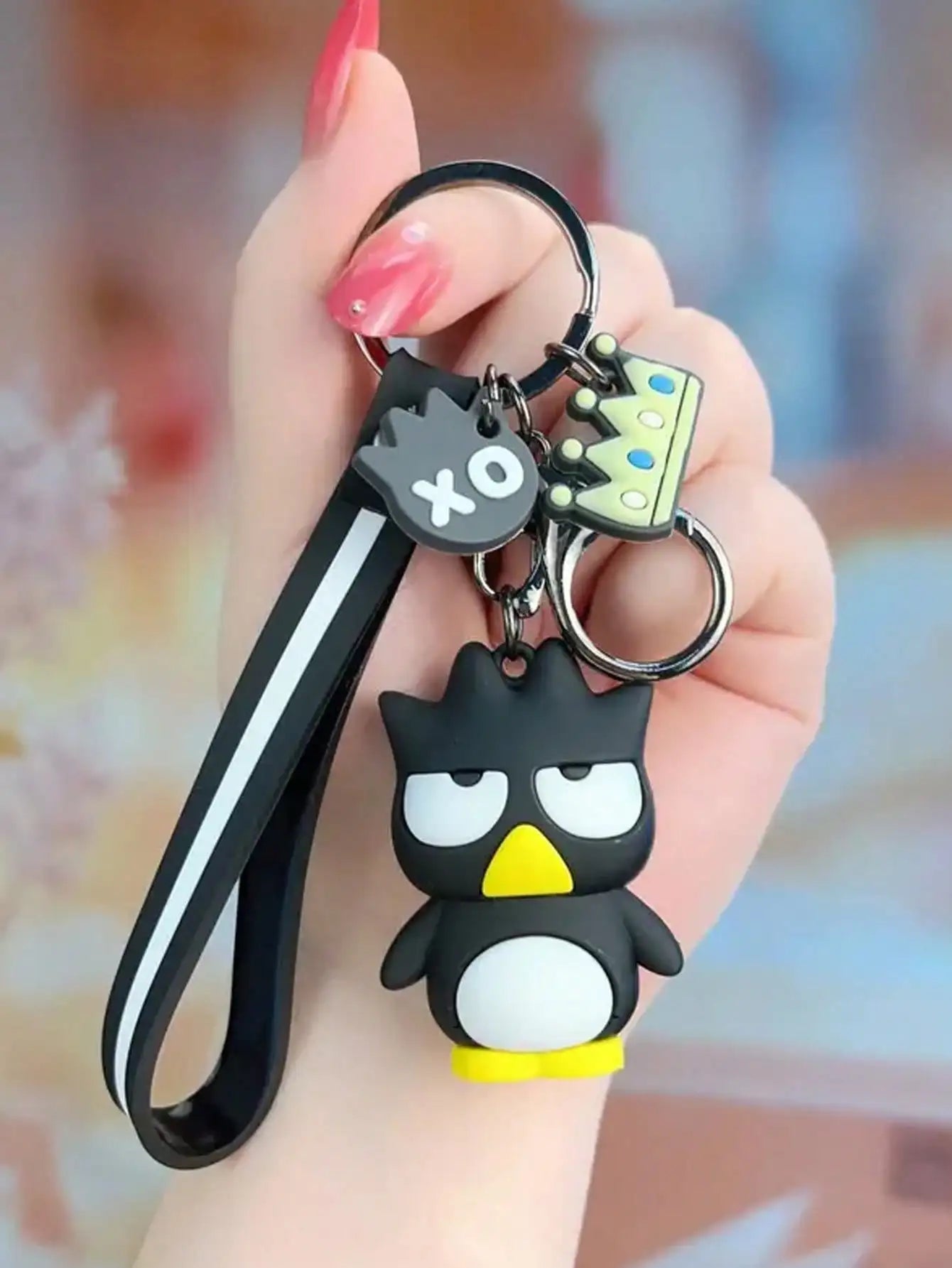 1Pc Adorable Cartoon Kuromi Hello Kitty Keychain - Y2K Style PVC with Cute Design for Women- Schoolbag Decor Accessory