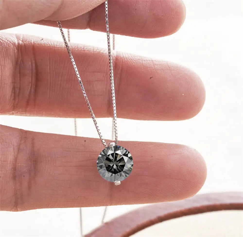 2CT D Color Moissanite Simple Pendant Necklace With Certificate 925 Sterling Silver Women Necklace Fine Jewelry Gift For Wedding