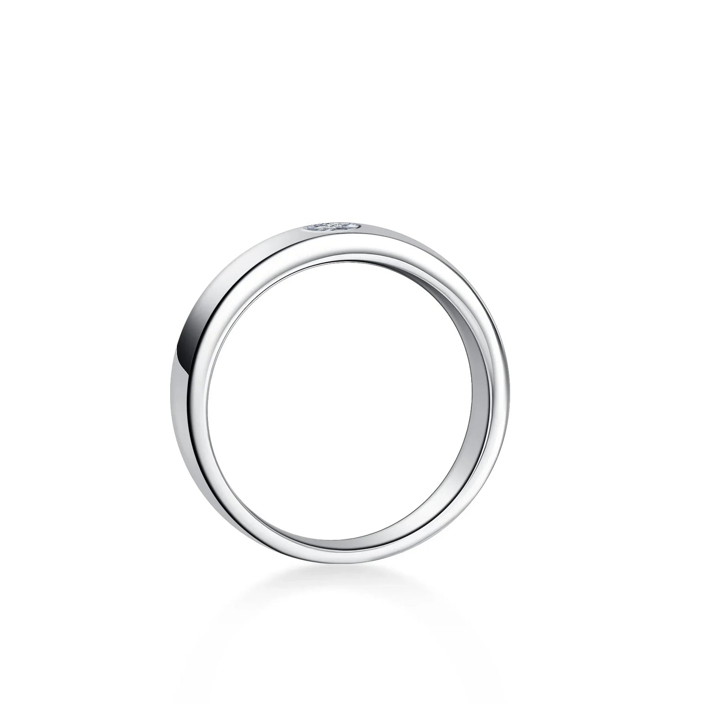 18K Gold Inlaid Ring, Moissanite Men's Fashionable and Simple PT950 Platinum Straight Lined Men's Ring, Holiday Gift