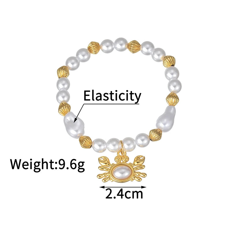 Fashion High Quality Shell Pearl Bracelet Stainless Steel Gold Color For Women Bangle Girl Jewelry Gift