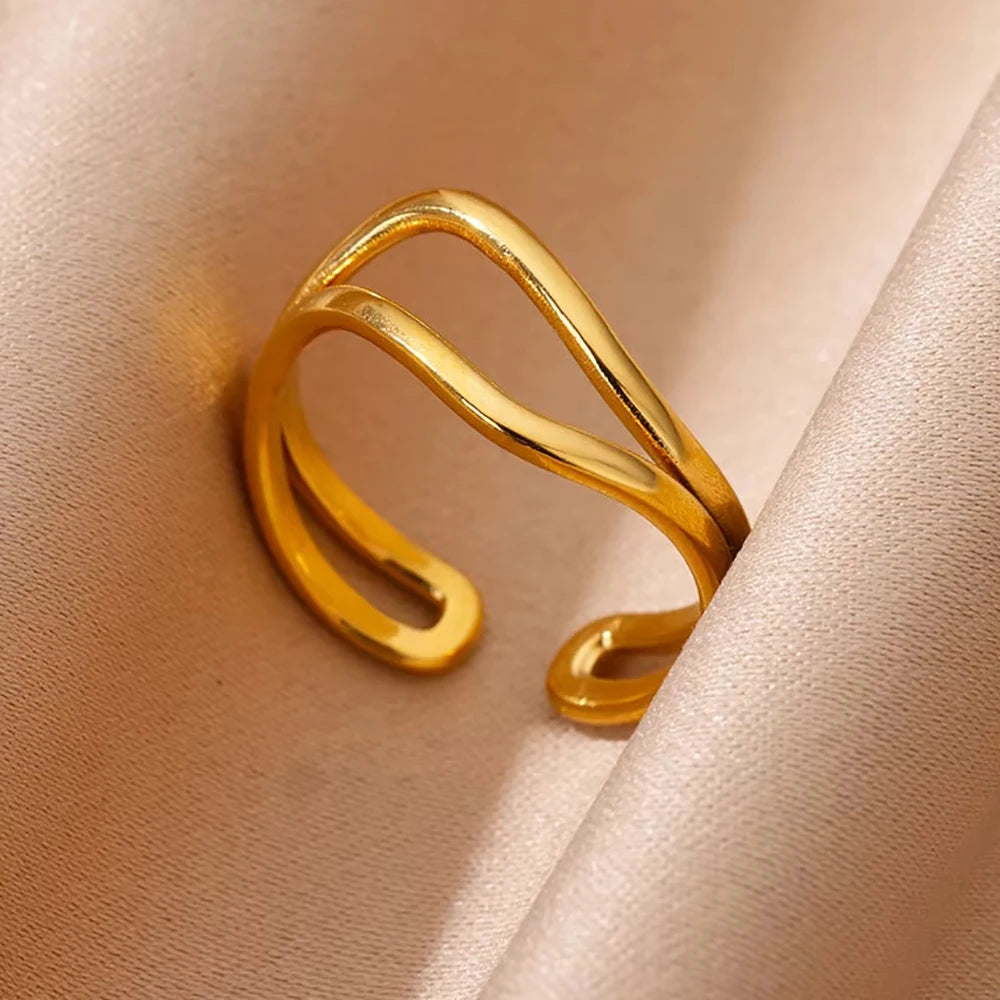 Vintage Ancient Greek Arethusa Goddess Coin Rings For Women Imitation Pearl Zircon Moon Stainless Steel Ring Fashion Jewelry