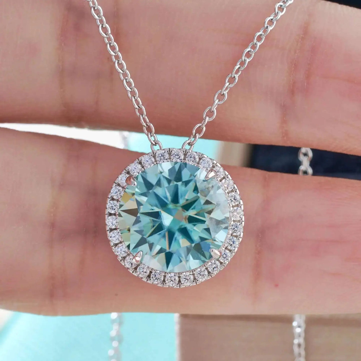 Super Flash 5carat 11MM D VSS Moissanite Necklace Passed Test Woman S925 Silver Wedding Anniversary Party Birthday Gift Jewelry