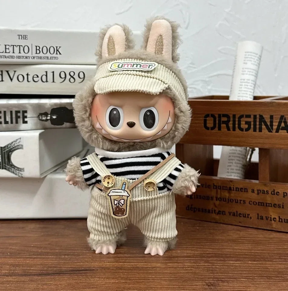 17cm Labubu Doll Clothes Set - Cute Plush Ropa Outfit with Multiple Styles, Trendy Kawaii Play Clothing & Accessories for Dolls