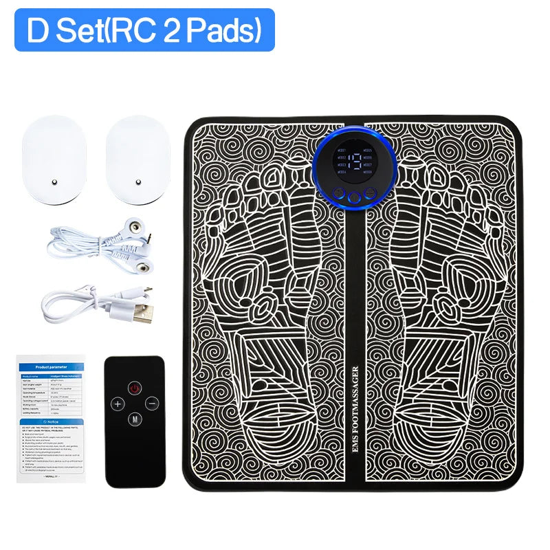 Electric EMS Foot Massager Pad Relief Pain Relax Feet Acupoints Massage Mat Shock Muscle Stimulation Improve Blood Circulation