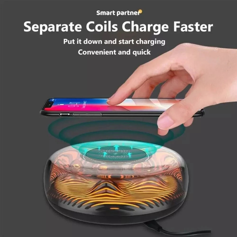 15W High Quality 2-in-1 Fast Wireless Charger Touch Control LED Bedside Lamp Desk Light for iPhone Huawei Samsung Xiaomi