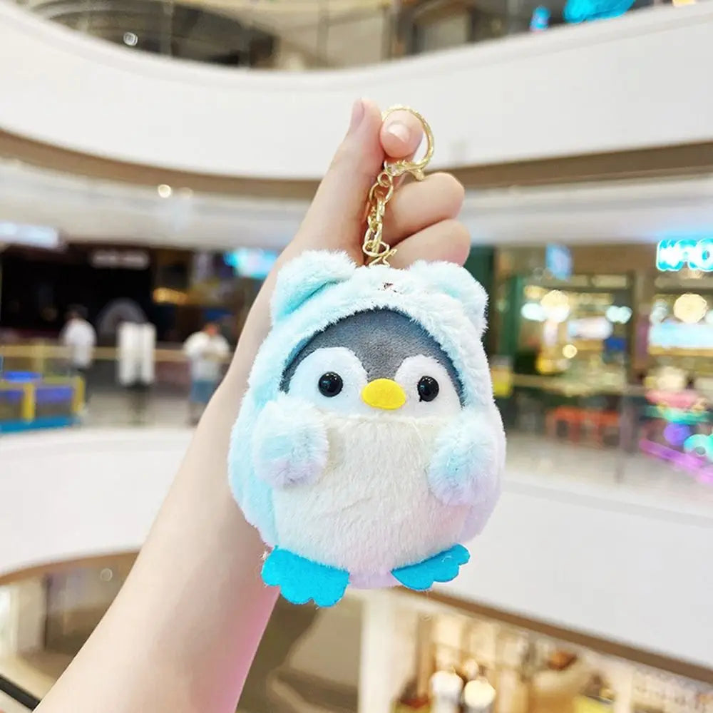 Cute Penguin Plush Key Ring Tourist Hat Penguin Keychain For Girls Gifts Creative School Bag Keychain