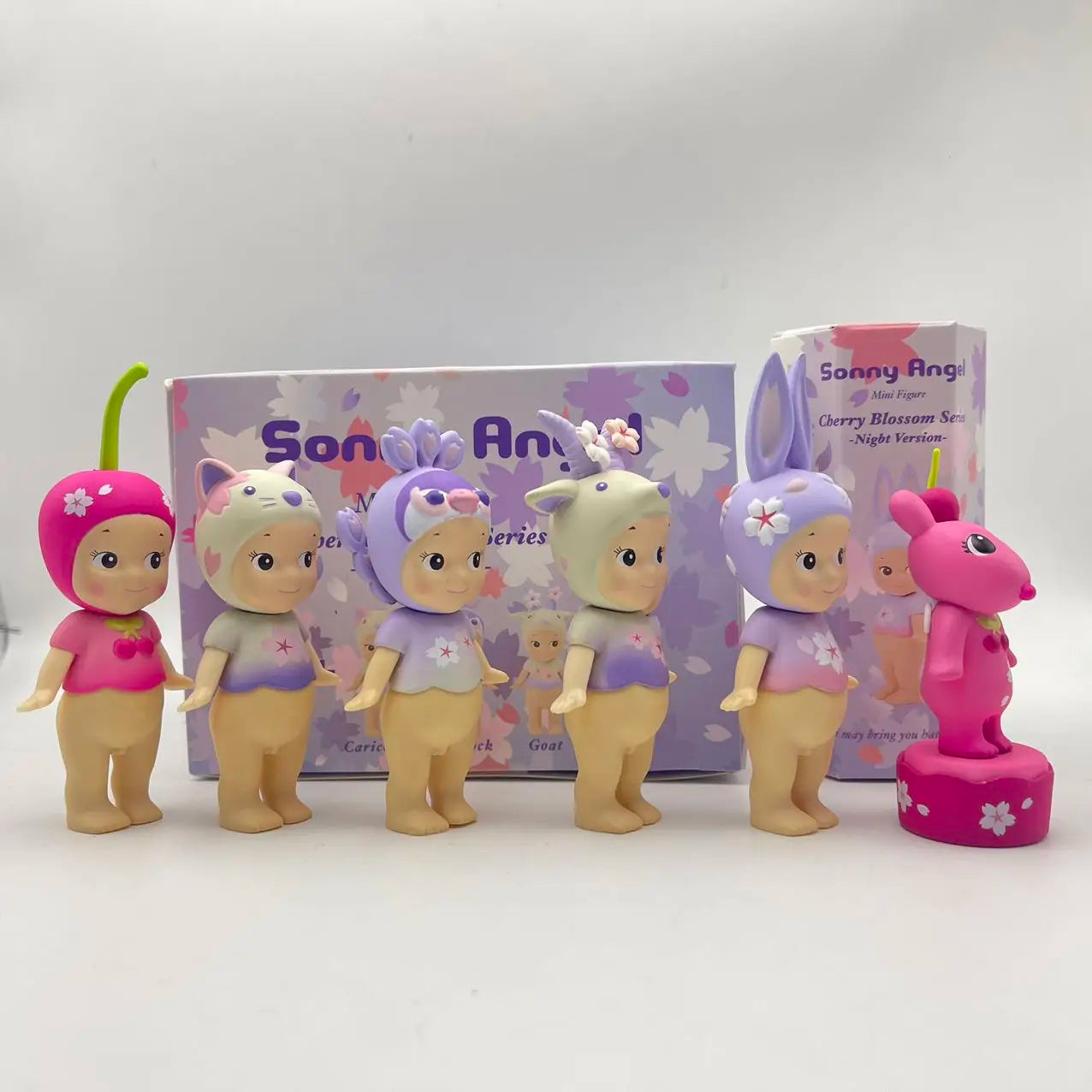 New Sonny Angel Blind Box Mini Figure Cherry Blossom Series Night Version Rabbit Surprise Tideplay Fans Toy Cure Doll Lucky Gift