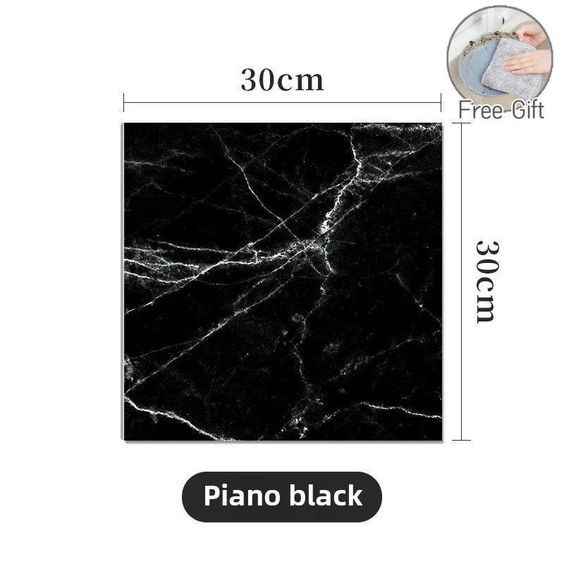 10/30/50PCS Thickened Self-adhesive Decor Wall Sticker Marble Tile Floor Sticker PVC Waterproof Toilet Kitchen Home Floor