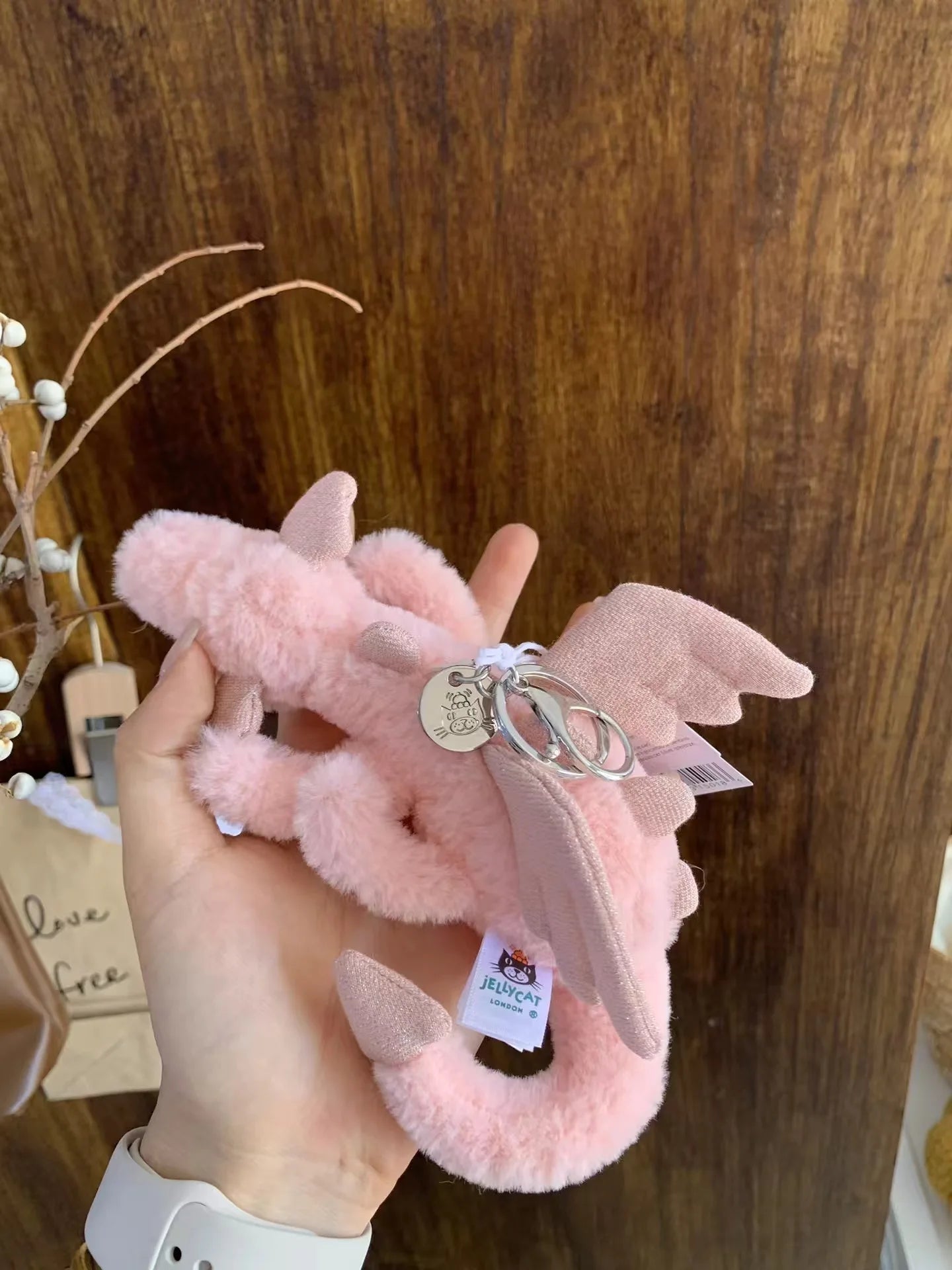 JellyCat 18cm Soft Plush Toy Fun Cute Little Dragon Plush ToysAnimal Pendant Keychain Bag Pendant Accessories Doll Pendant Gifts
