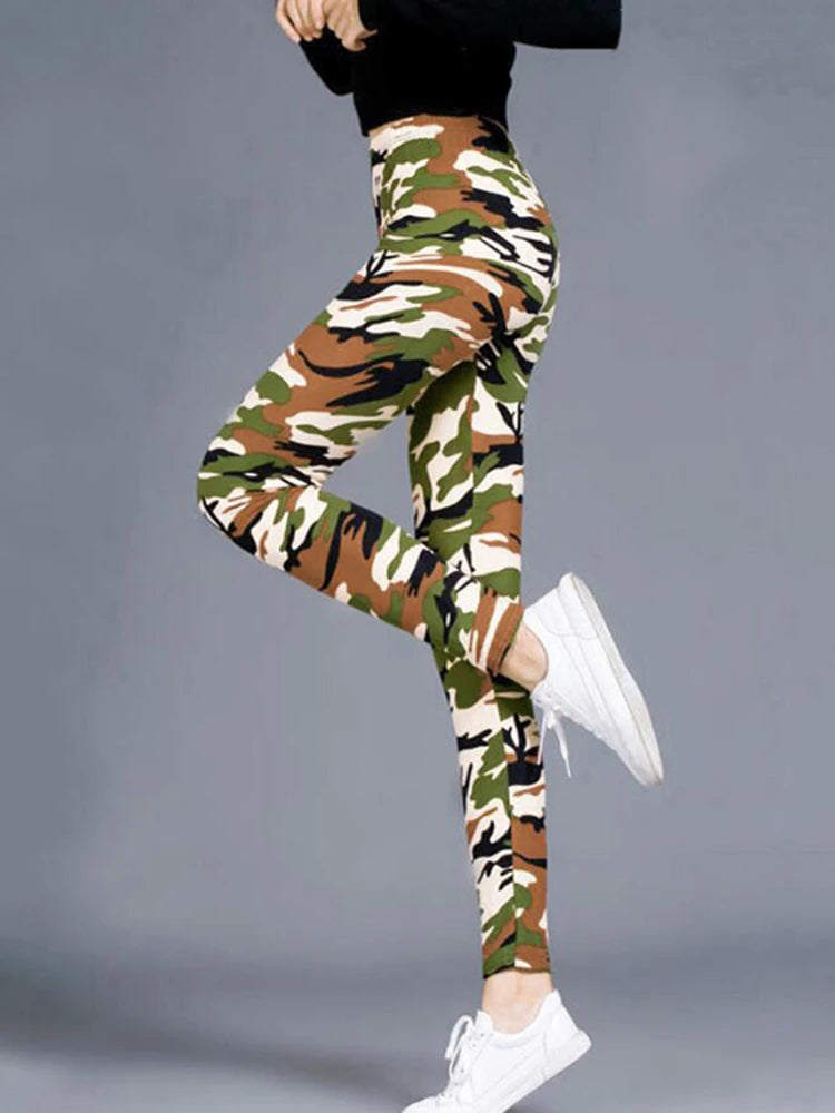 Women Fashion Camouflage Leggings Sexy Print Femme Push Up Pants Casual Camo Sport Workout Fitness Legging