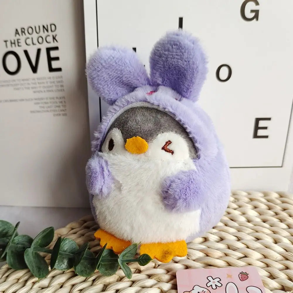 Cute Penguin Plush Key Ring Tourist Hat Penguin Keychain For Girls Gifts Creative School Bag Keychain