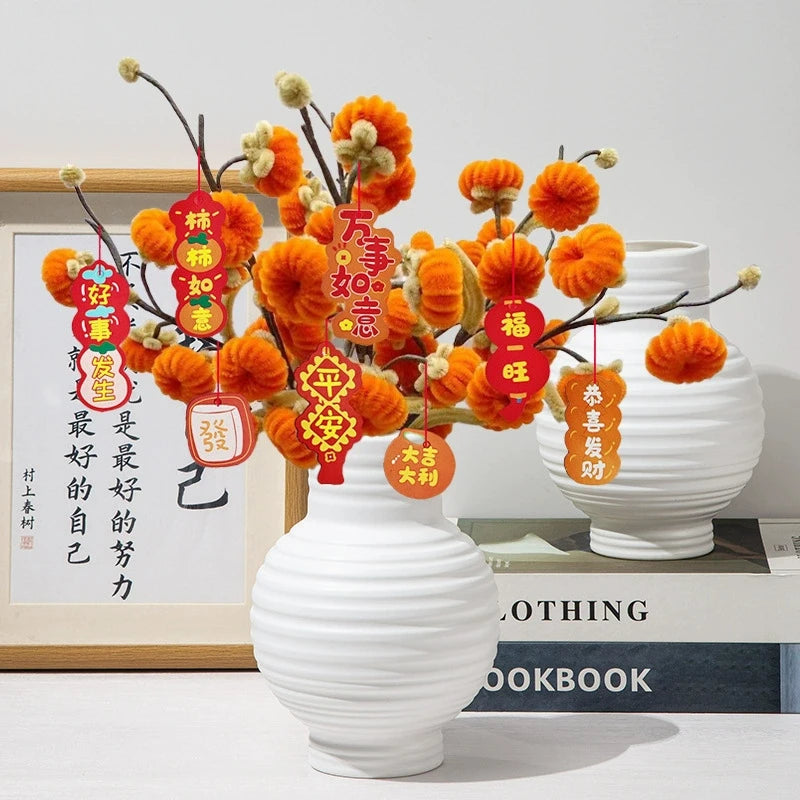白い花瓶 プラスチック製フラワーボトル 花瓶 花瓶 装飾 ホームデスクアクセサリー 部屋の装飾 インテリアアクセサリー