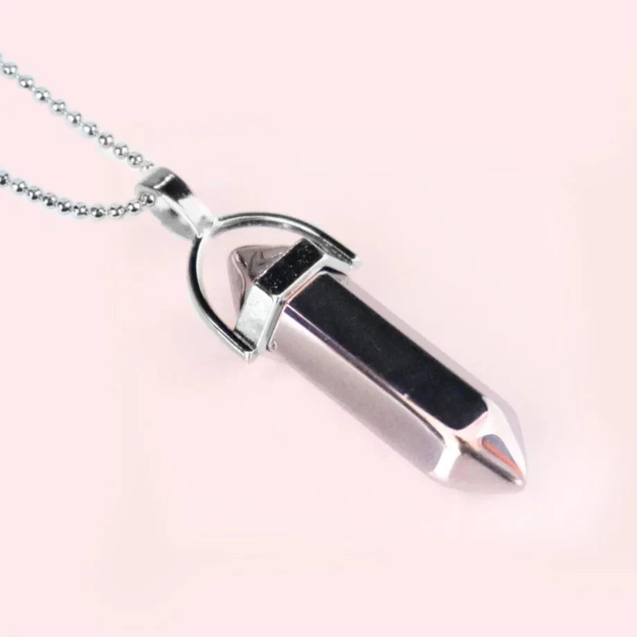 CSJA Hexagonal Bullet Crystal Necklaces Natural Gem Stone Quartz Necklace Pendant Chakra Amethysts Pink Quartz Lapis Lazuli G957