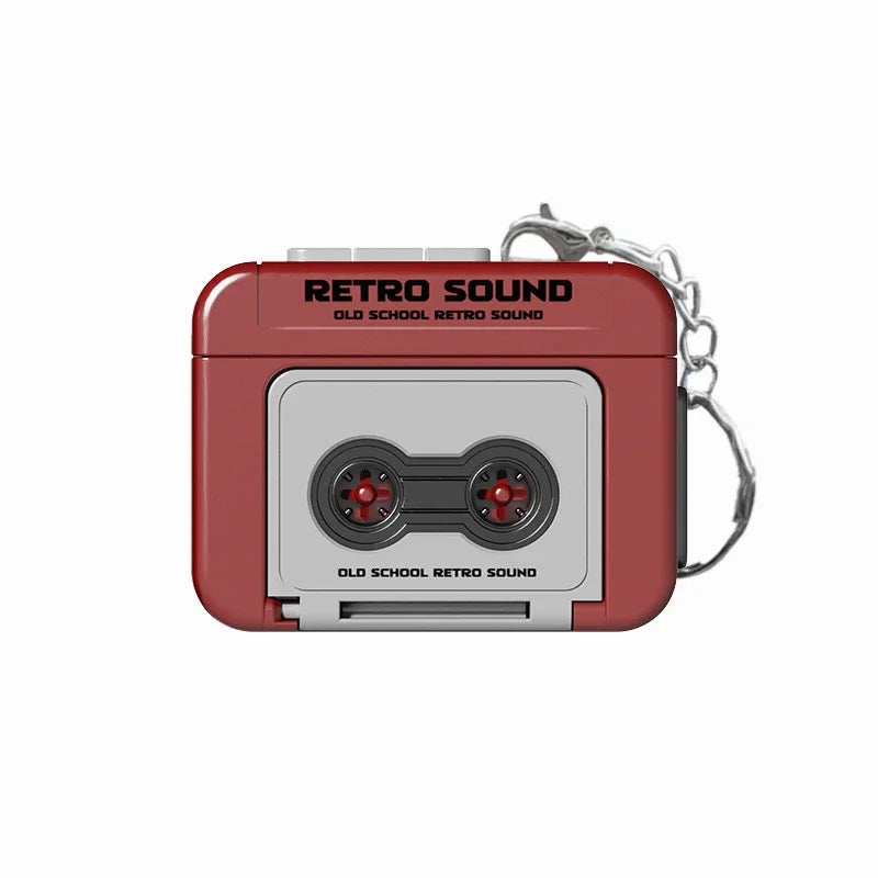 1/2Pcs Retro Recorder Keychain 15S Recorder Cassette Tape Keyring Student Bag Pendant Couple Friends Gift
