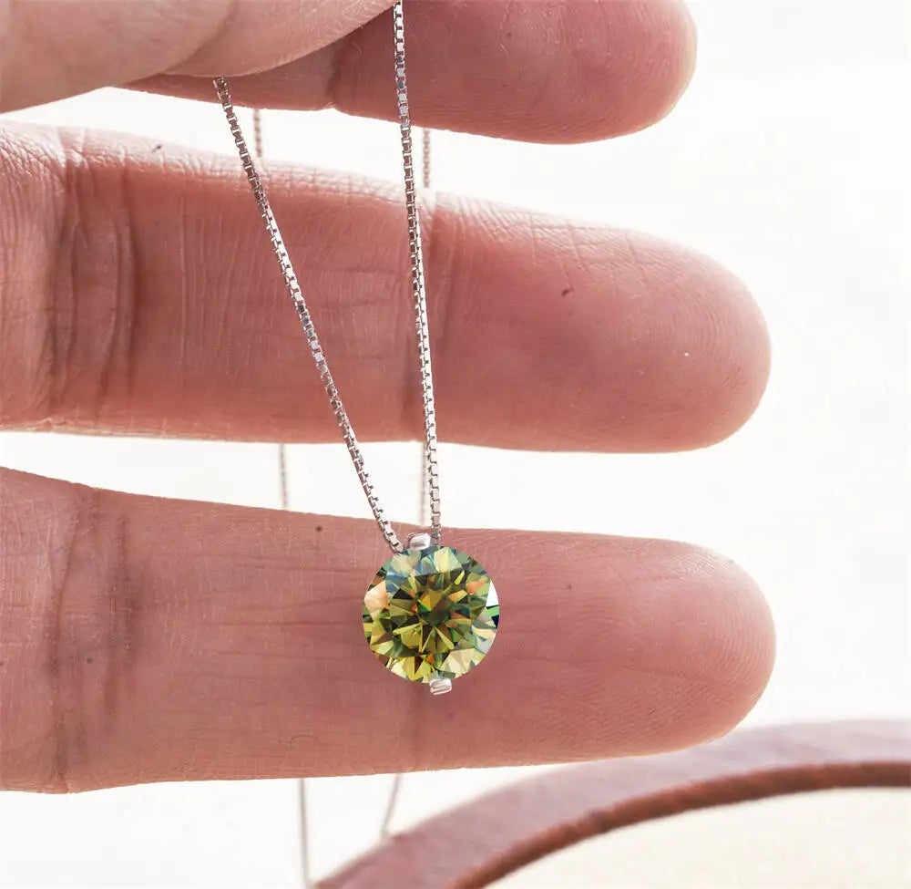 2CT D Color Moissanite Simple Pendant Necklace With Certificate 925 Sterling Silver Women Necklace Fine Jewelry Gift For Wedding