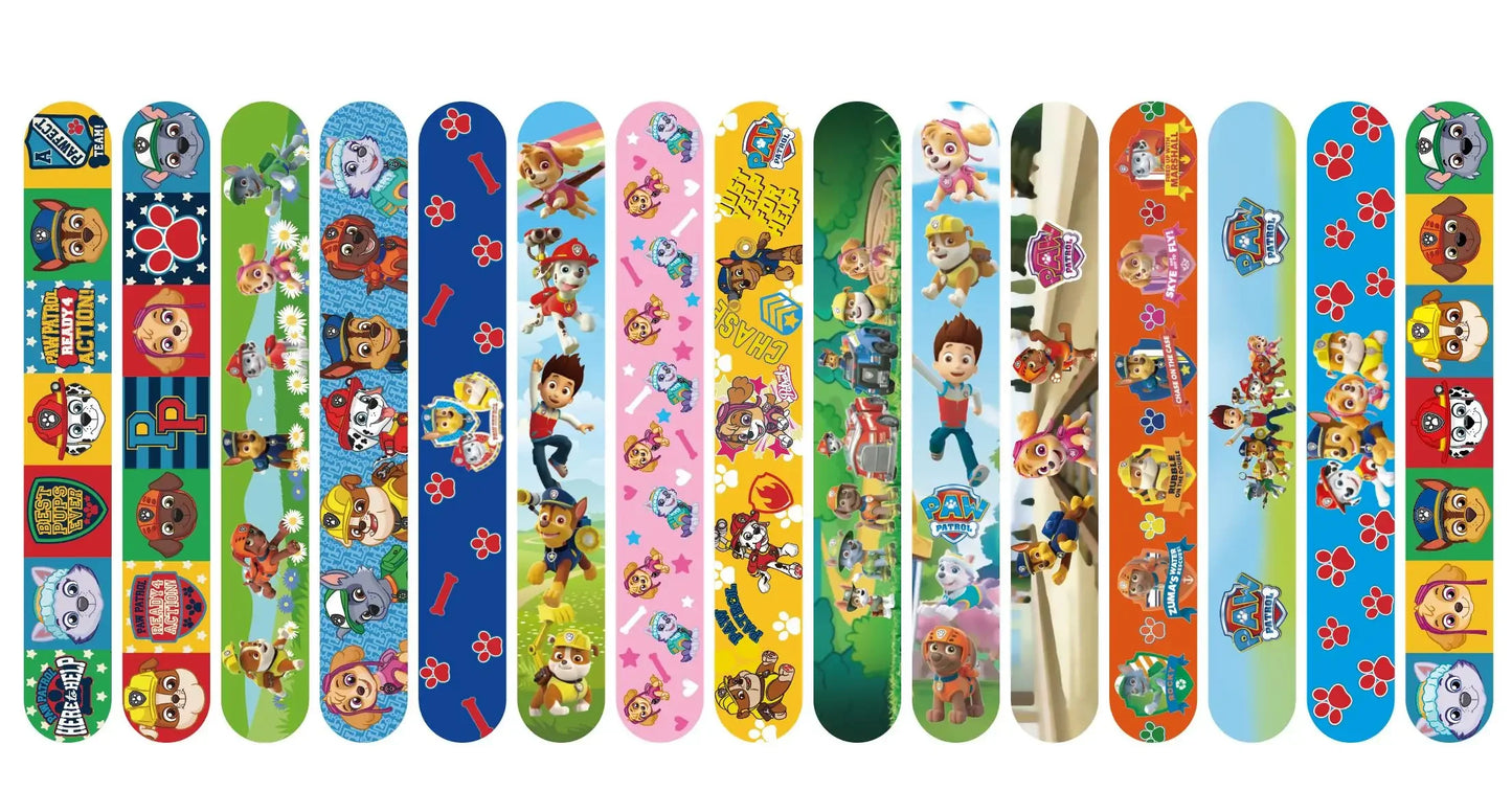 15pcs Paw Patrol Slap Bracelets Party Favors Birthday Party Gifts Baby Shower Decorations Snap Band for Kids Girls Boys