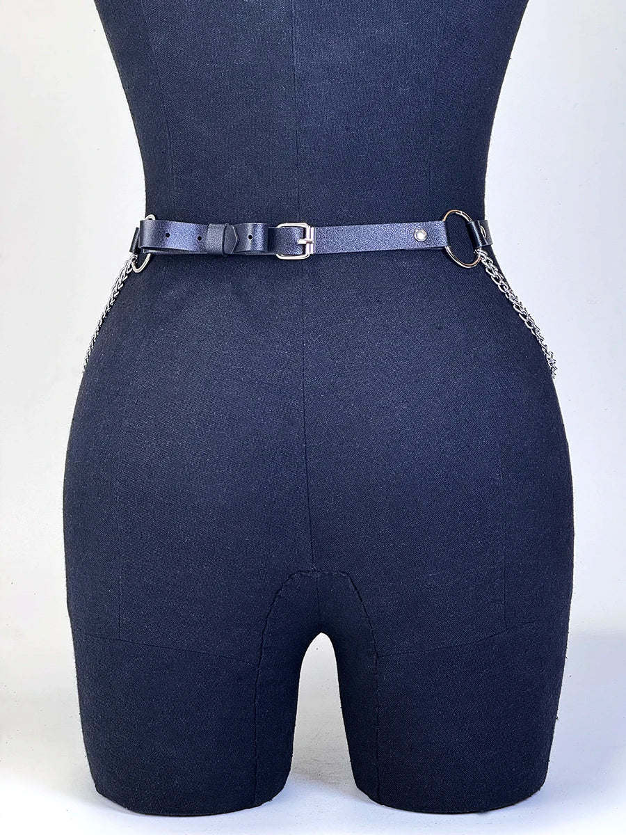 Women Sexy Leather Harness Belt Waist Chain Harness Fashion Waistband Accessory Leisure Punk Gothic Clothing Jewelry Belt