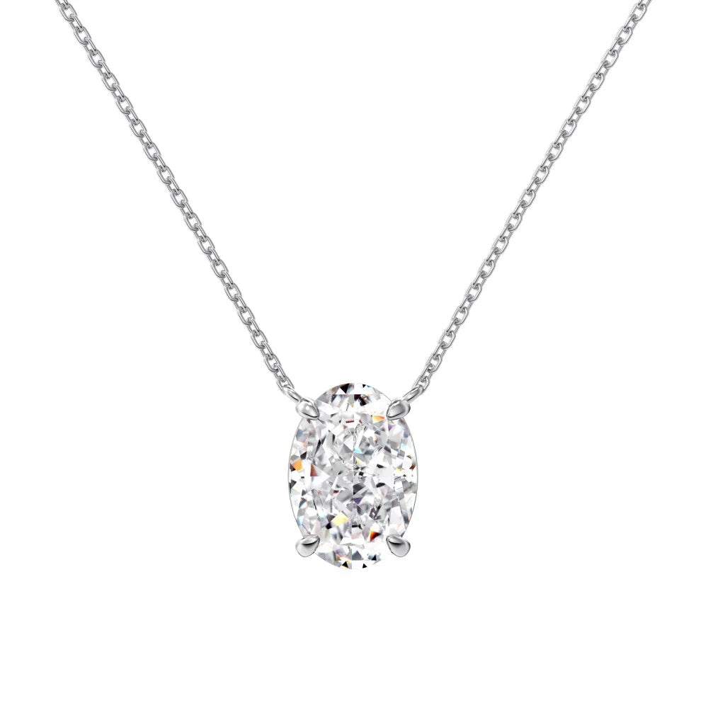 Oval Cut 1-4CT D Color Moissanite Necklace for Women S925 Sterling Silver Wedding Diamond Pandant Neck Chain Party Gifts Jewelry