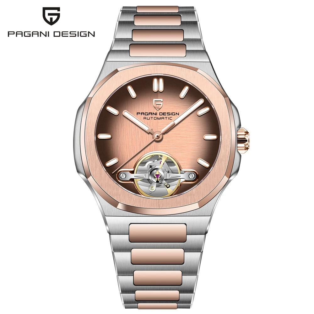 PAGANI DESIGN Tourbillon Men's Watches Mechanical Wristwatches Luxury Automatic Watch Man Luminous AR Sapphire Mirror Men Gift