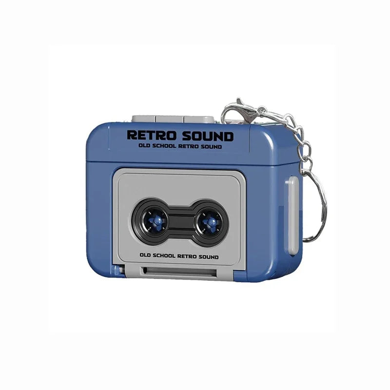 1/2Pcs Retro Recorder Keychain 15S Recorder Cassette Tape Keyring Student Bag Pendant Couple Friends Gift