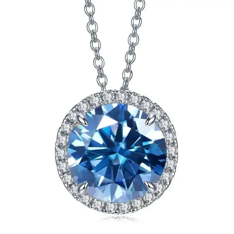Super Flash 5carat 11MM D VSS Moissanite Necklace Passed Test Woman S925 Silver Wedding Anniversary Party Birthday Gift Jewelry