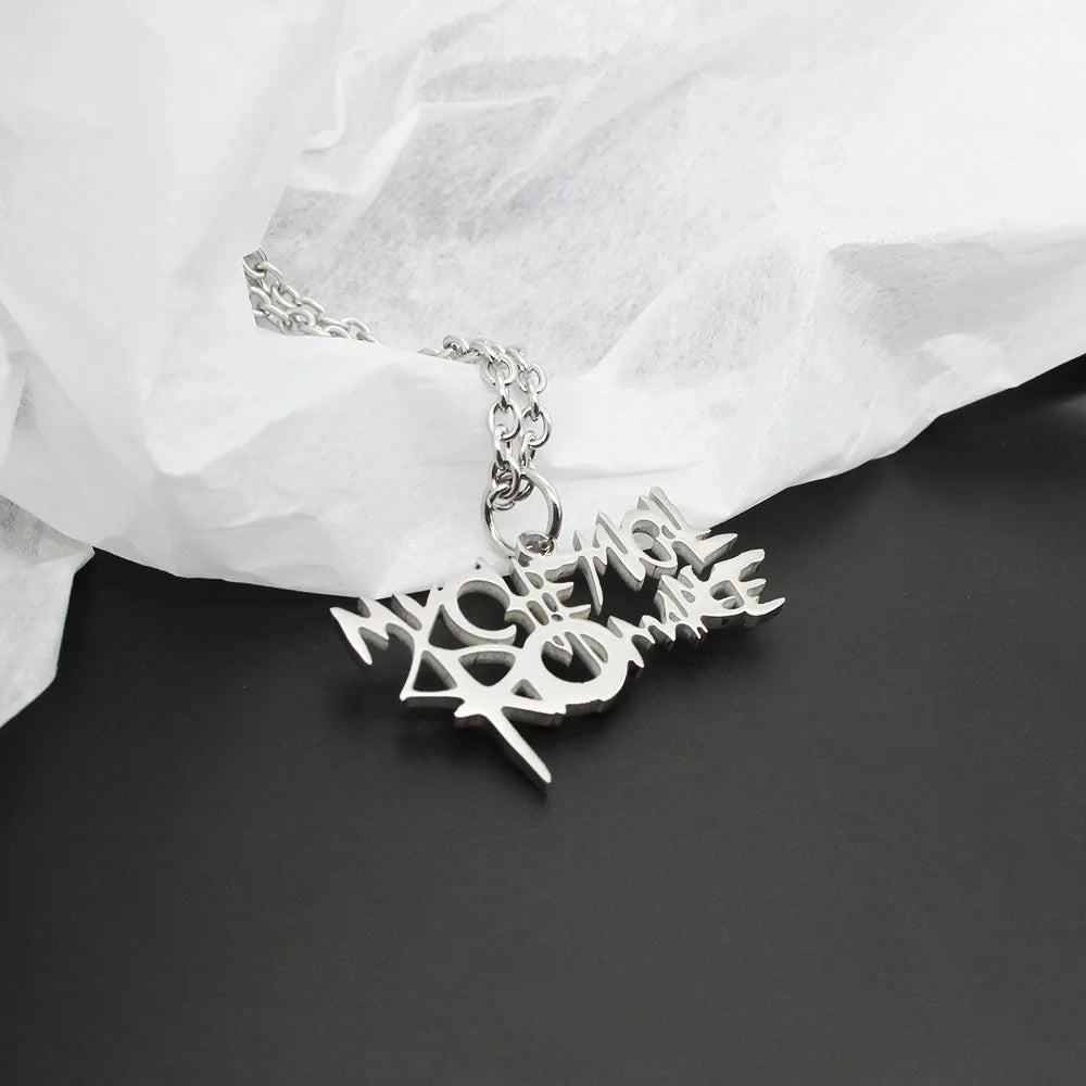 Rock Band My Chemical Romance Necklaces Cosplay MCR Stainless Steel Pendant Necklace Fashion Geometric Jewelry Gifts