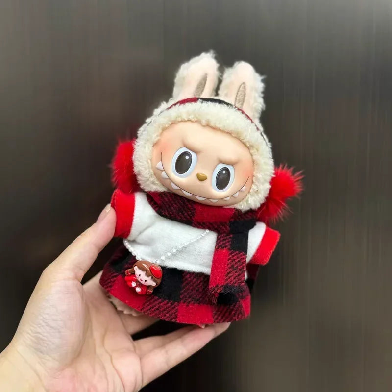 17cm Labubu Doll Clothes Set - Cute Plush Ropa Outfit with Multiple Styles, Trendy Kawaii Play Clothing & Accessories for Dolls