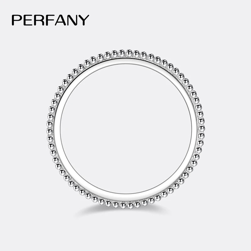 PERFANY All Moissanite Ring for Women S925 Pure Silver Shining GRA Laboratory Diamond Stackable Ring Fashion Wedding Jewelry