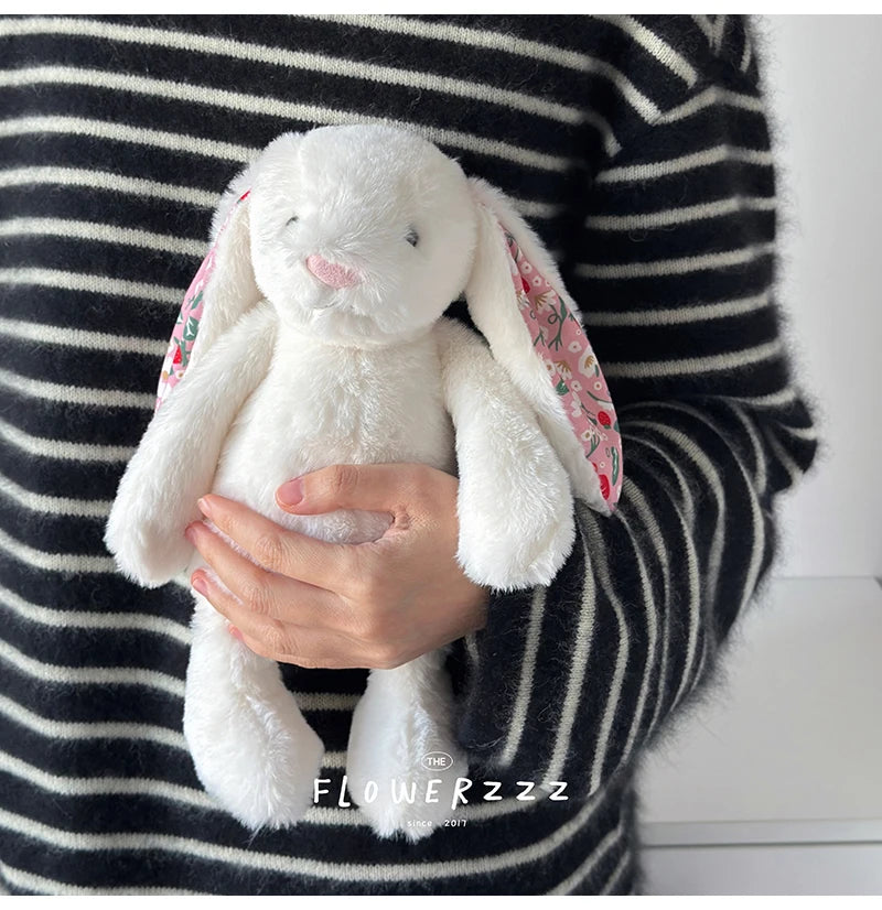 30cm Bonnie Rabbit Floral Ears Plush Toys Cartoon Stuffed Bunny Dolls Children's Room Decor Toy Soft Birthday Gifts For Girl
