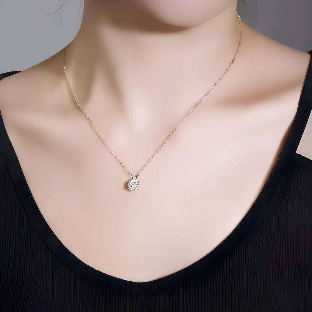 925 Sterling Silver 1CT*4 D Color Moissanite Ring Earring Necklace Set Fine Jewelry Set Elegant Ladies Jewelry For Party Wedding