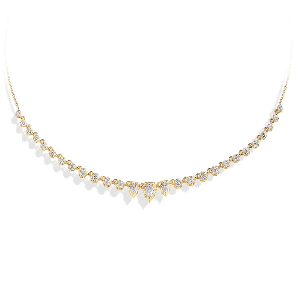 MINTYBOX S925 Sterling Silver Moissanite Snake D VVS1 Lab Diamond 18k Plated 45cm Necklaces for Women Birthday Jewelry Gift