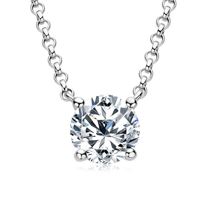 Lnngy 1CT 2CT 3CT Moissanite Pendant Necklace For Women s925 Sterling Silver Solitaire Drop Necklaces Certified Jewelry Gift