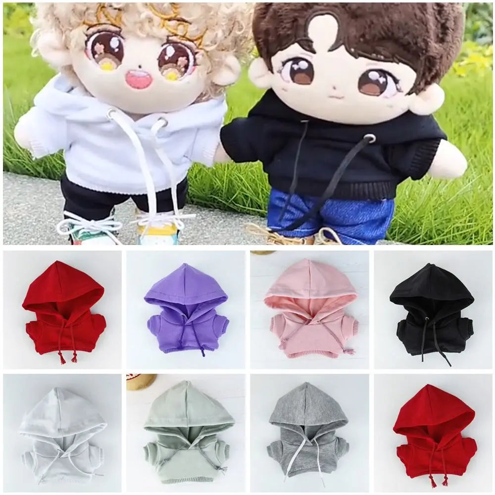 Handmade Fashion Clothes Hoodies For 10/15cm/20cm Cotton Dolls Sweatshirt Outfits For 1/12 BJD Dolls Top For 1/11 1/12 OB11