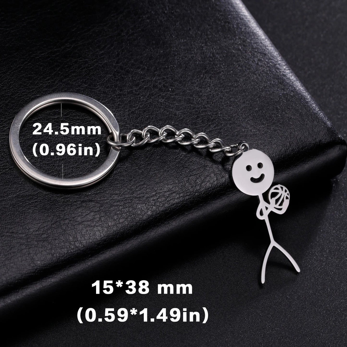 Teamer Funny Middle Finger Stickman Keychain 2025 Cute Trend School Bag Car Key Pendant Couple New Trinket Gift Keyring