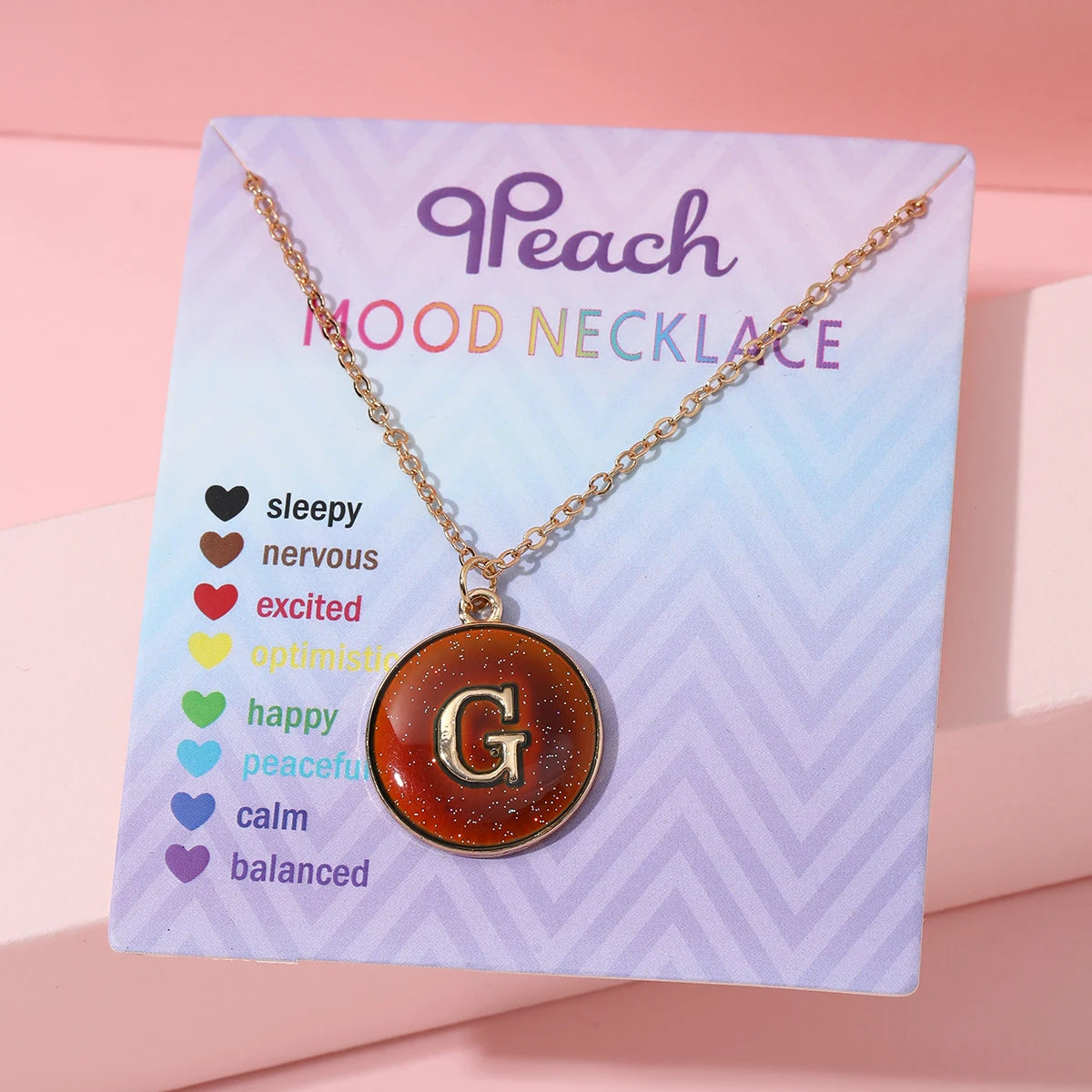 Fashionable Temperature-Sensitive Color-Changing 26 Letters Pendant Necklace Zinc Alloy Mood Regulation Chain Jewelry Accessory