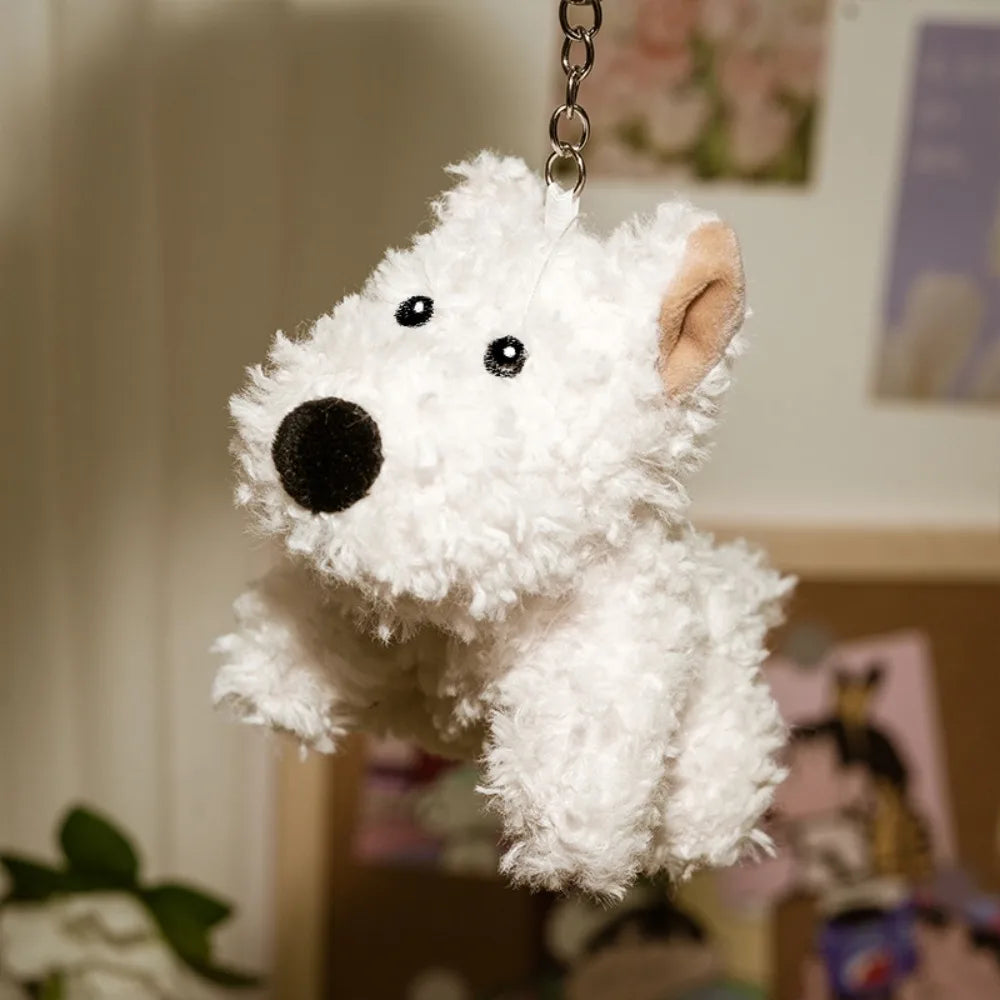 Plush Pendant Cute West Highlands Plush Puppy Doll Cartoon Pendant Doll Keychain Bag Pendant Kids Gifts Kawaii