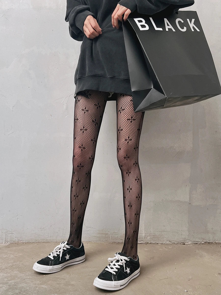 Woman Girls Gothic Cartoon Fishnet Stockings Snake Kuromies Skull Socks Mesh Tights Panties Lolita Plus Size Pantyhose Leggings